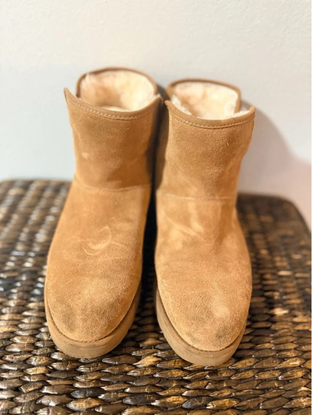 UGG Classic Mini II Chestnut Suede Sheepskin Boots